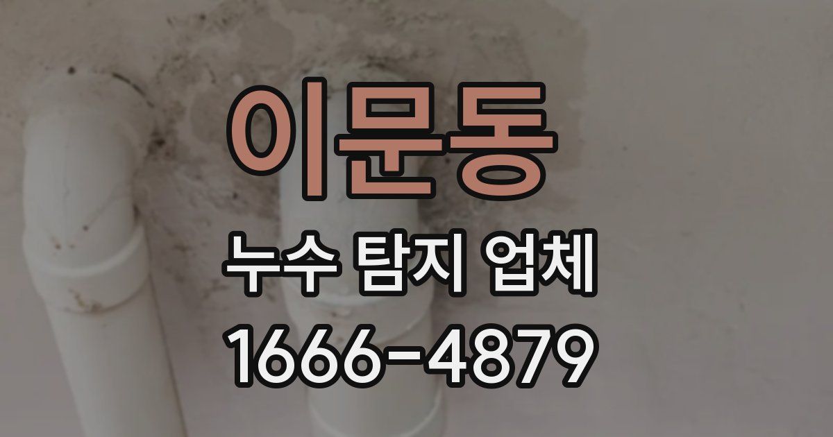 이문동 누수 탐지 업체