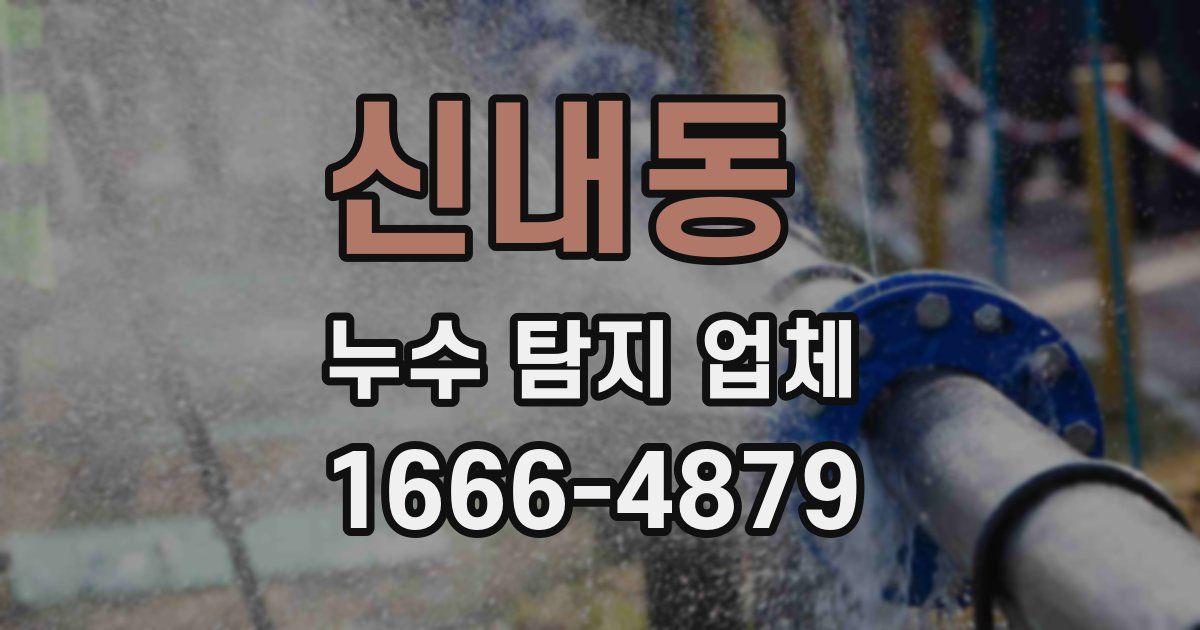 신내동 누수 탐지 업체