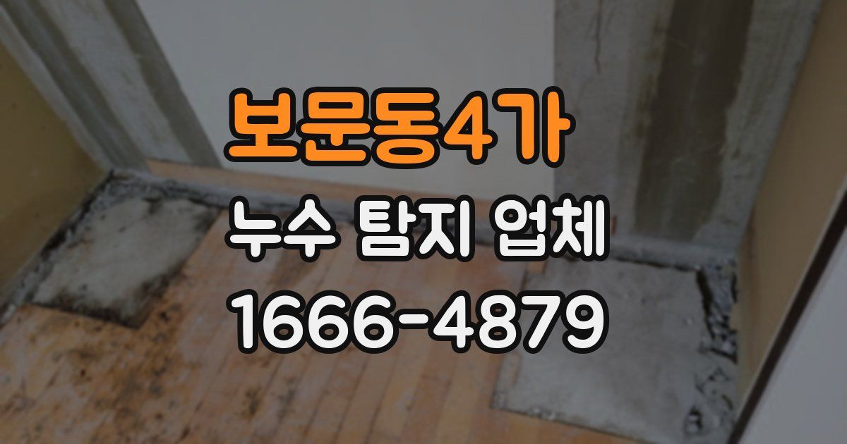 보문동4가 누수 탐지 업체