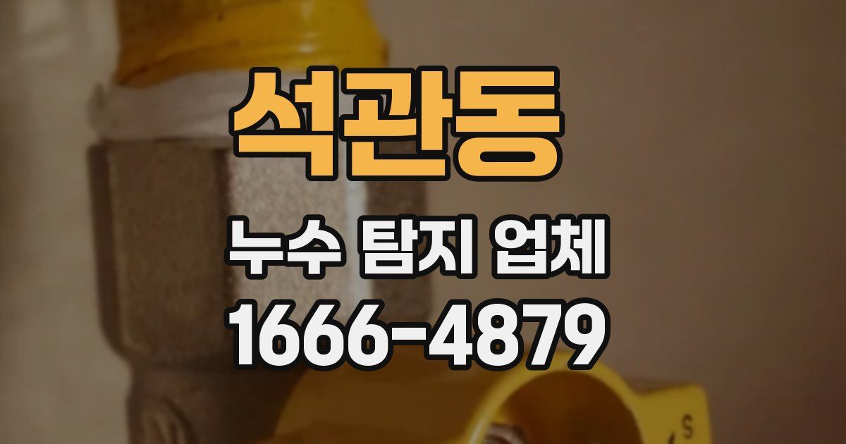 석관동 누수 탐지 업체