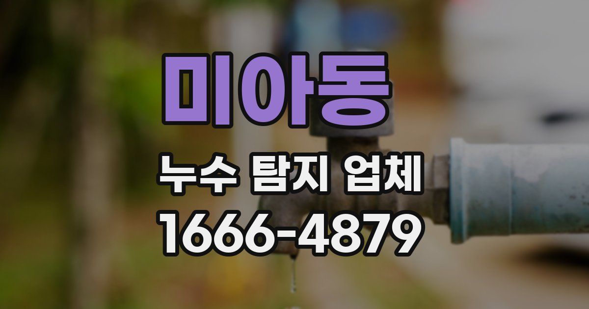 미아동 누수 탐지 업체
