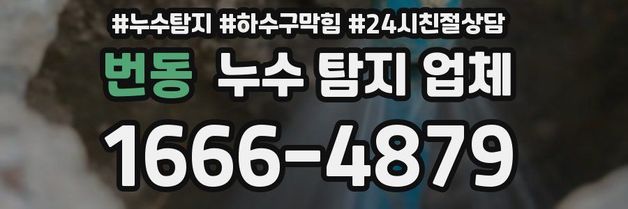 번동 누수 탐지 업체