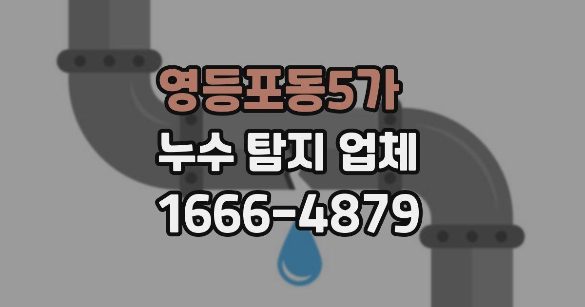 영등포동5가 누수 탐지 업체