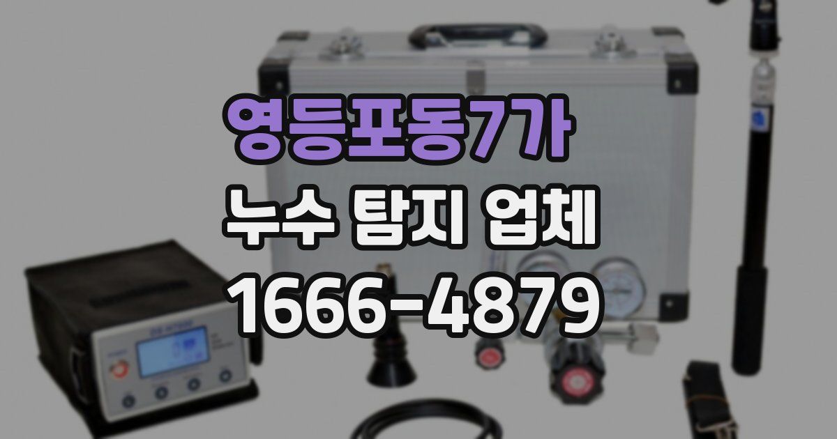 영등포동7가 누수 탐지 업체