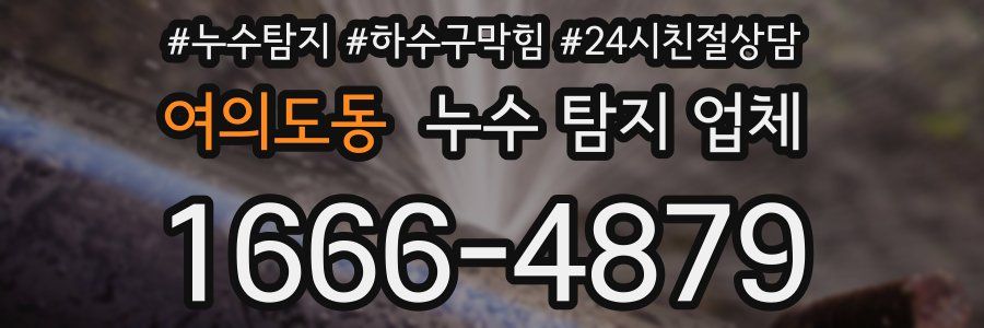 여의도동 누수 탐지 업체
