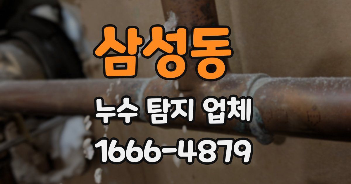 삼성동 누수 탐지 업체