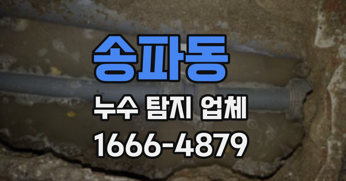 송파동 누수 탐지 업체