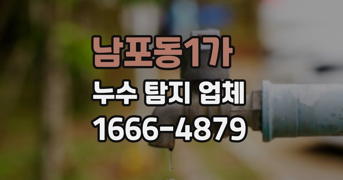 남포동1가 누수 탐지 업체