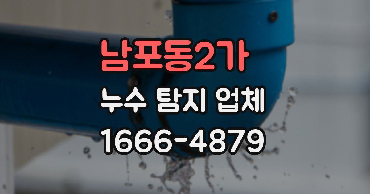 남포동2가 누수 탐지 업체