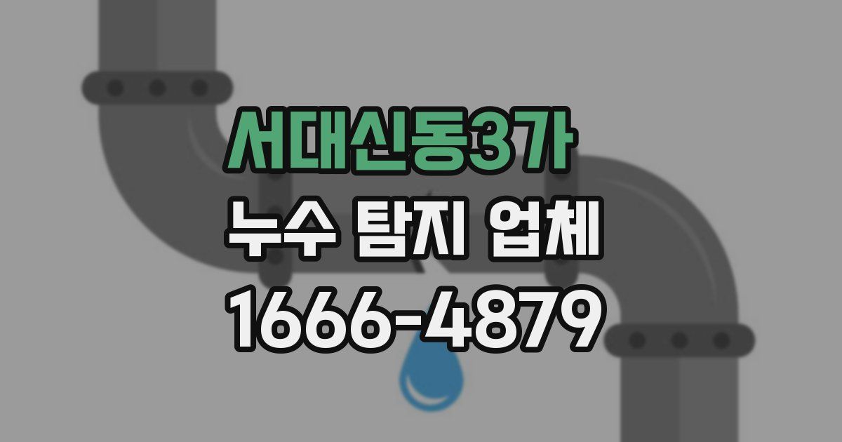 서대신동3가 누수 탐지 업체