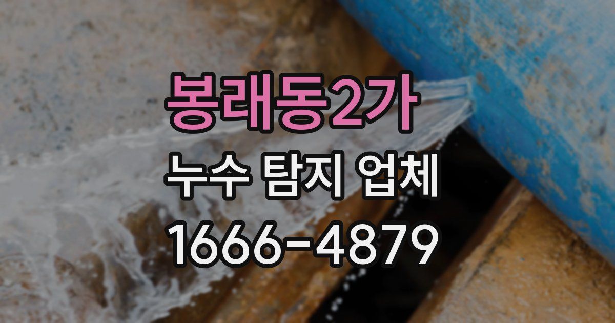 봉래동2가 누수 탐지 업체