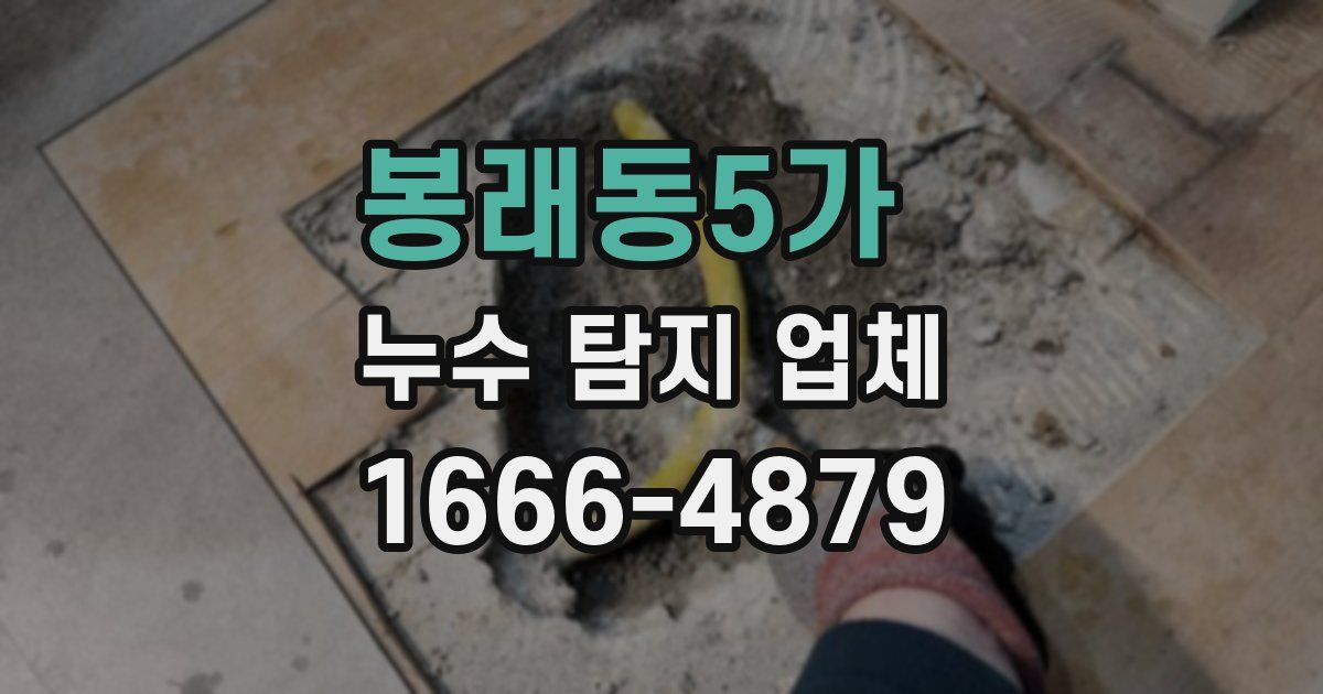 봉래동5가 누수 탐지 업체