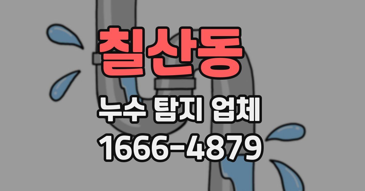 칠산동 누수 탐지 업체