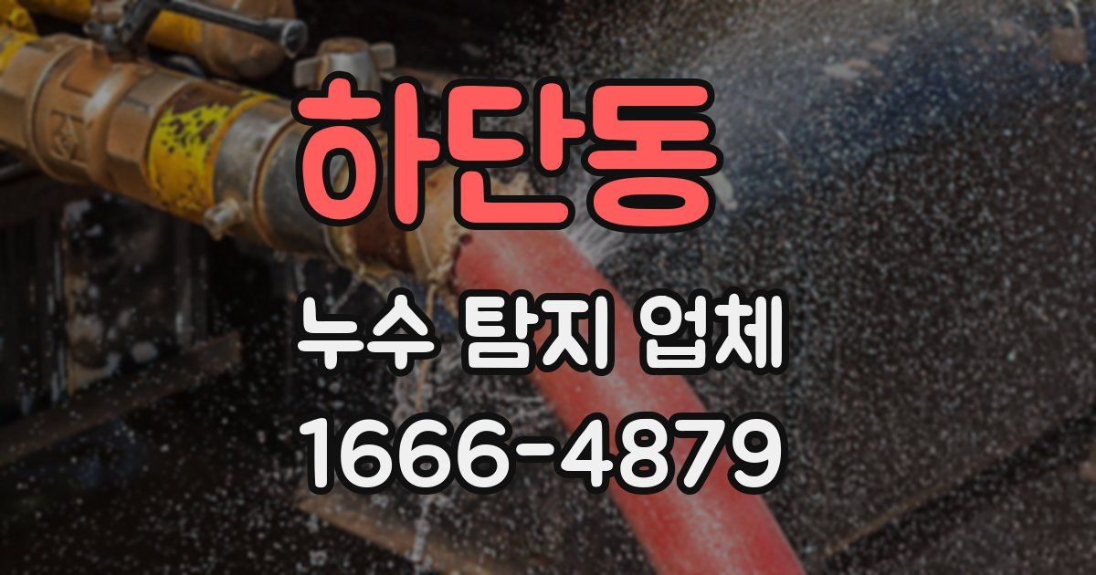 하단동 누수 탐지 업체