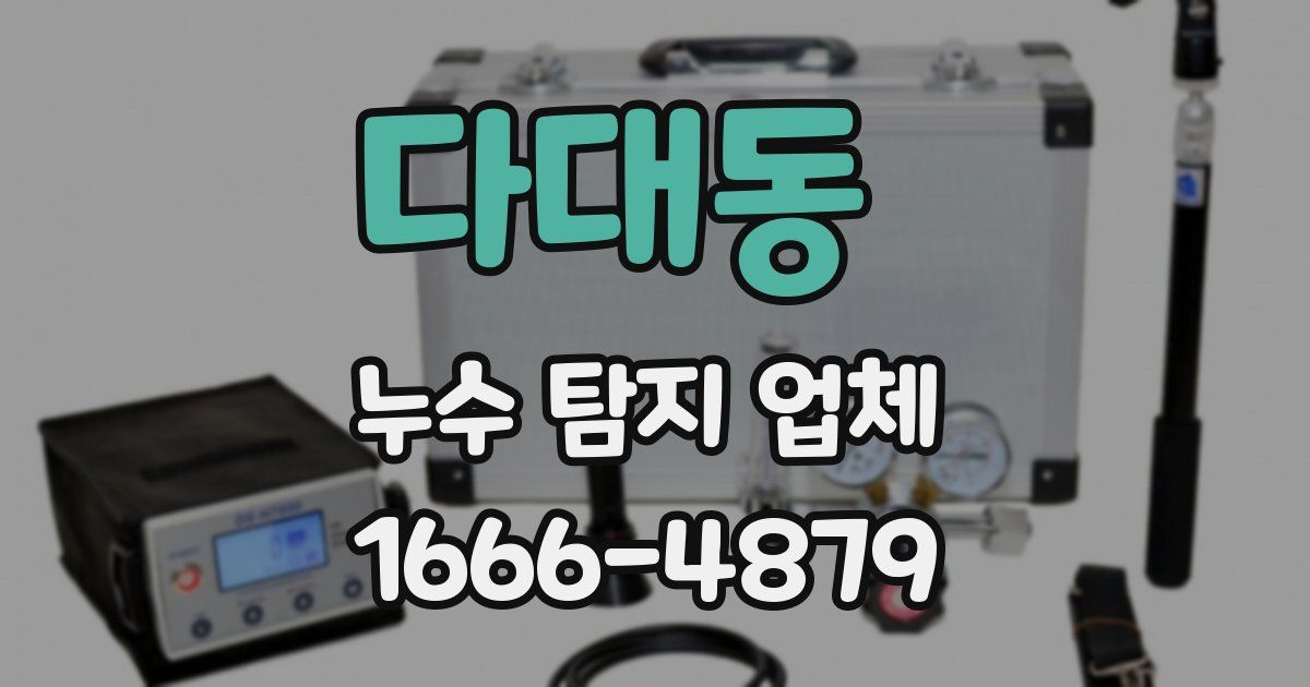 다대동 누수 탐지 업체