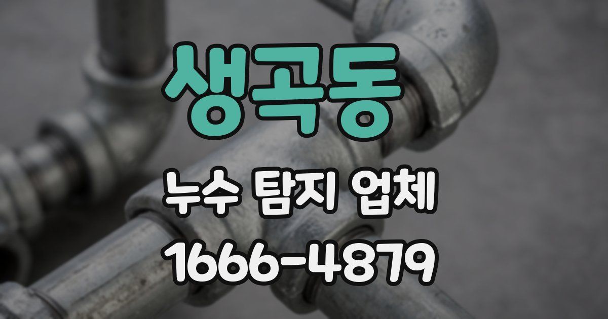 생곡동 누수 탐지 업체