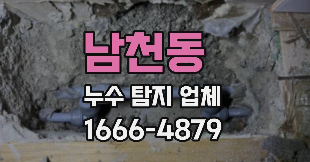 남천동 누수 탐지 업체