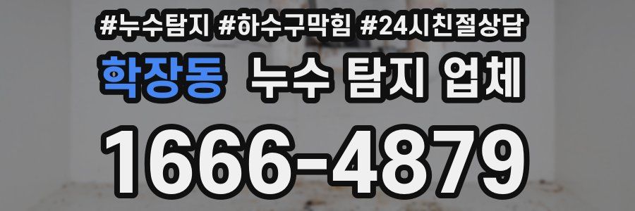 학장동 누수 탐지 업체