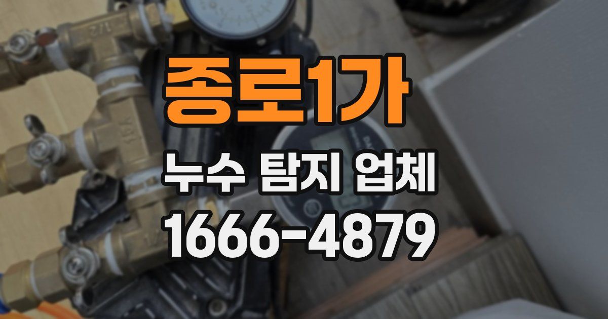 종로1가 누수 탐지 업체