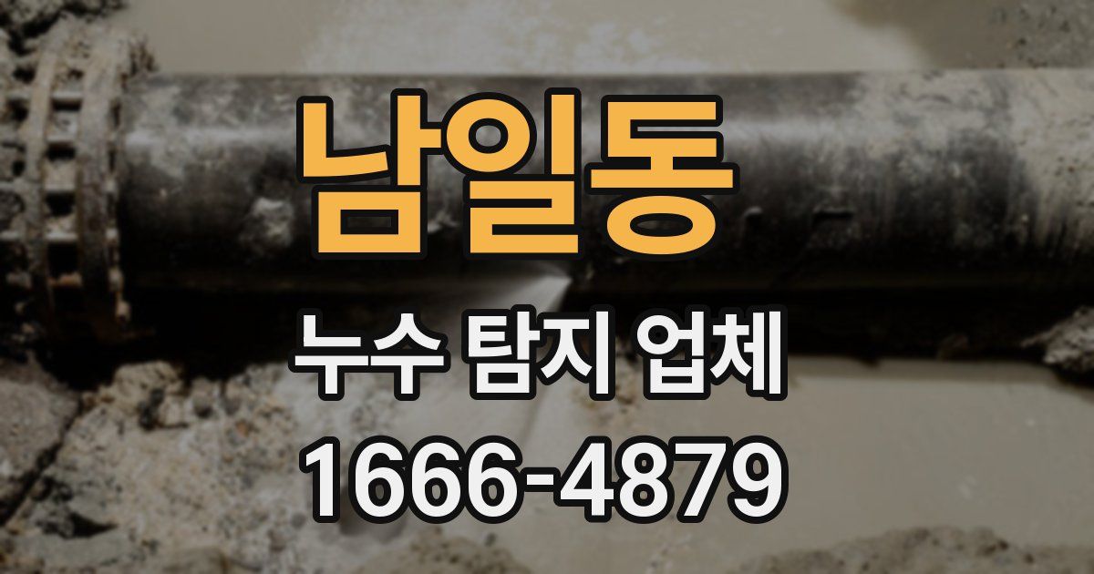 남일동 누수 탐지 업체