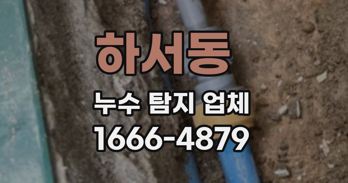하서동 누수 탐지 업체