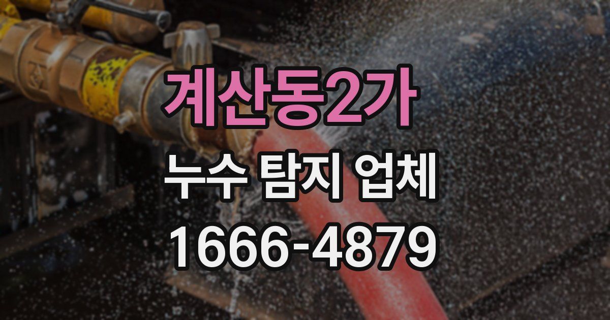 계산동2가 누수 탐지 업체