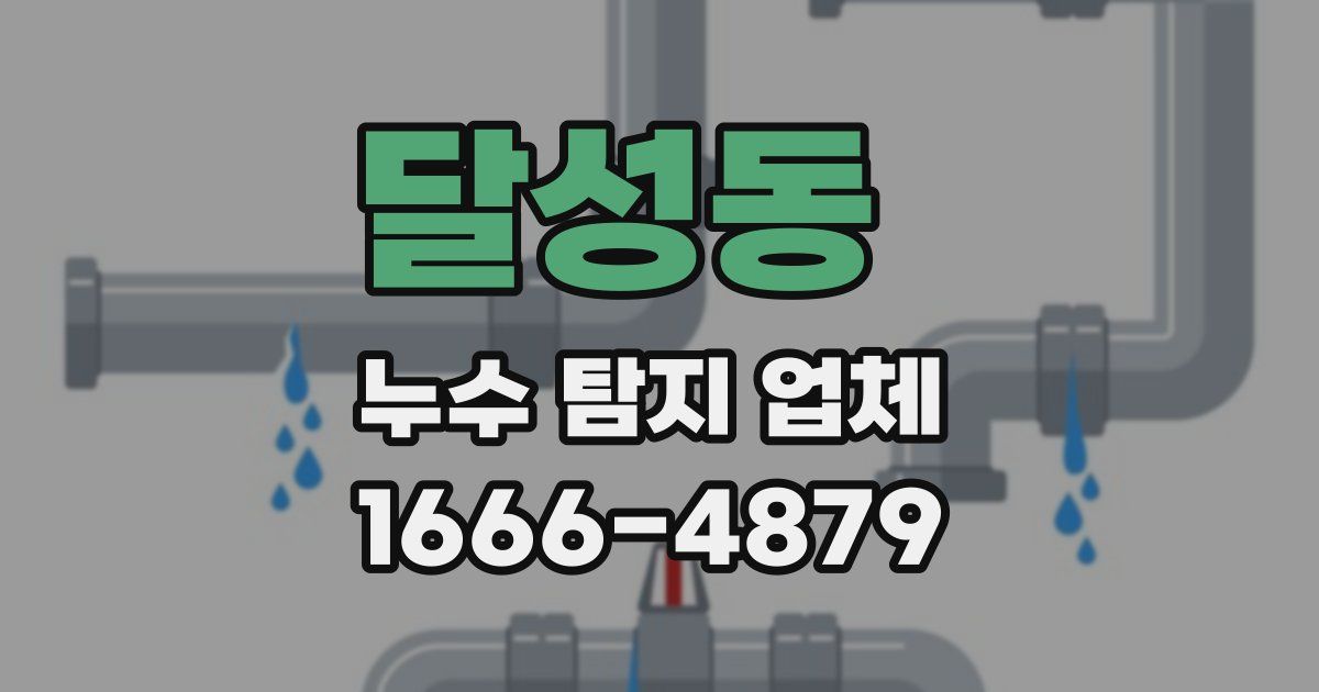 달성동 누수 탐지 업체