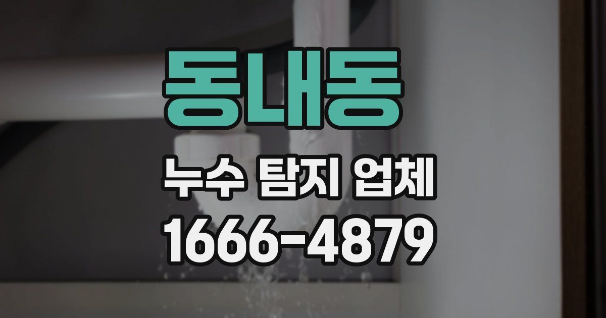 동내동 누수 탐지 업체