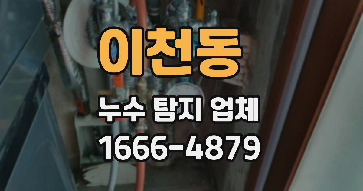 이천동 누수 탐지 업체
