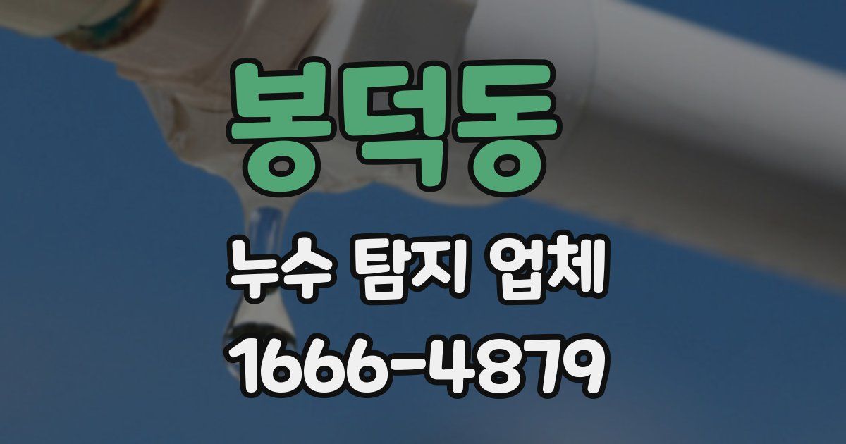 봉덕동 누수 탐지 업체