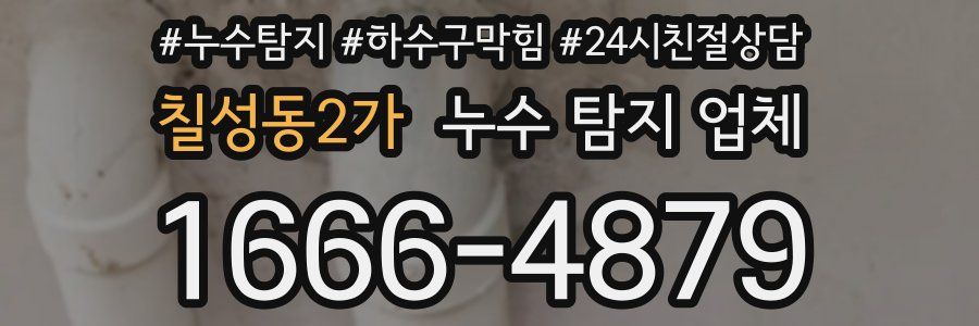 칠성동2가 누수 탐지 업체