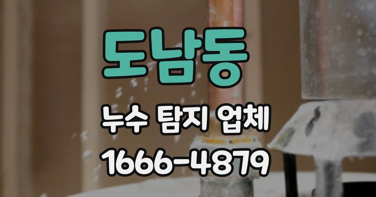 도남동 누수 탐지 업체