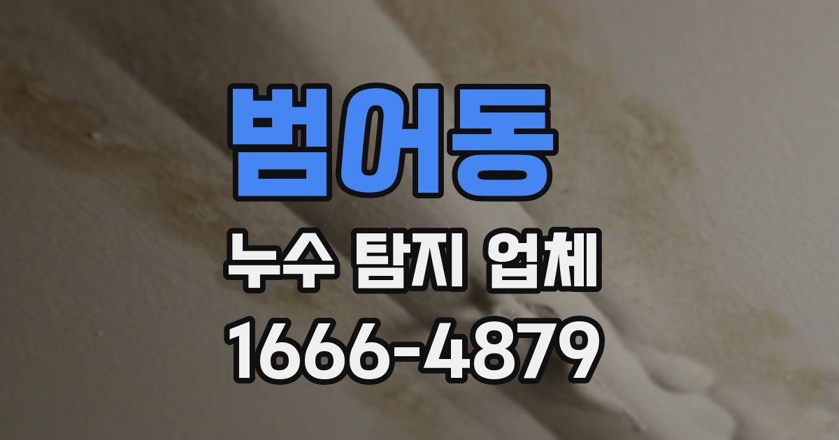 범어동 누수 탐지 업체