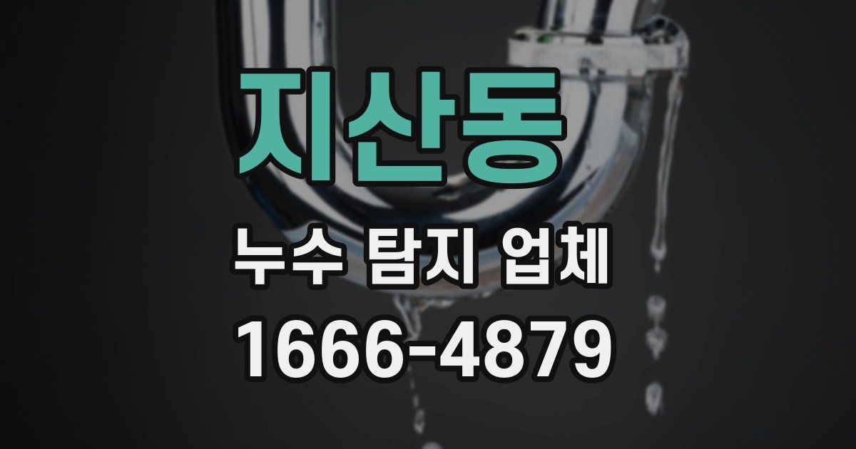 지산동 누수 탐지 업체