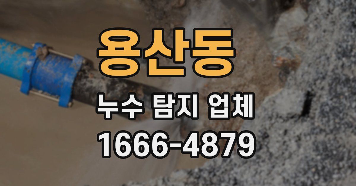 용산동 누수 탐지 업체