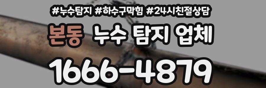 본동 누수 탐지 업체