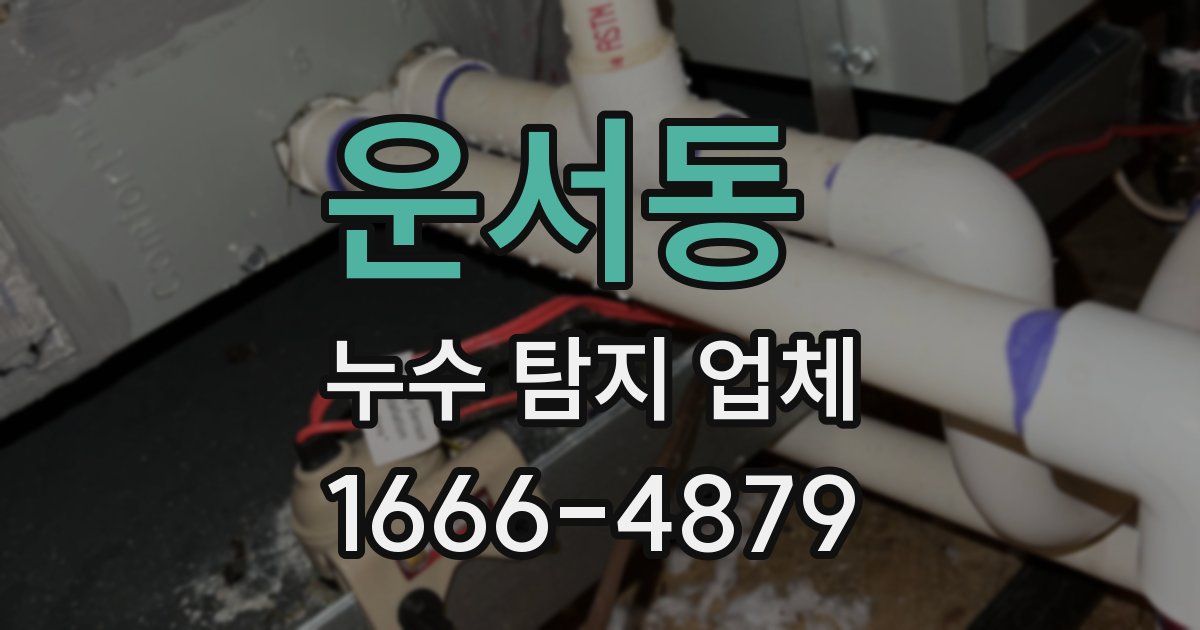 운서동 누수 탐지 업체