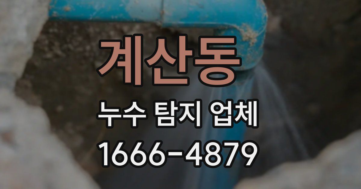 계산동 누수 탐지 업체