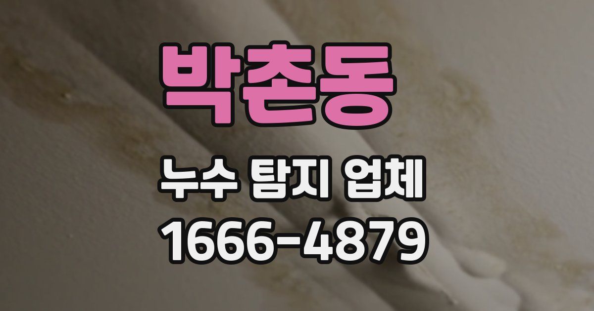 박촌동 누수 탐지 업체