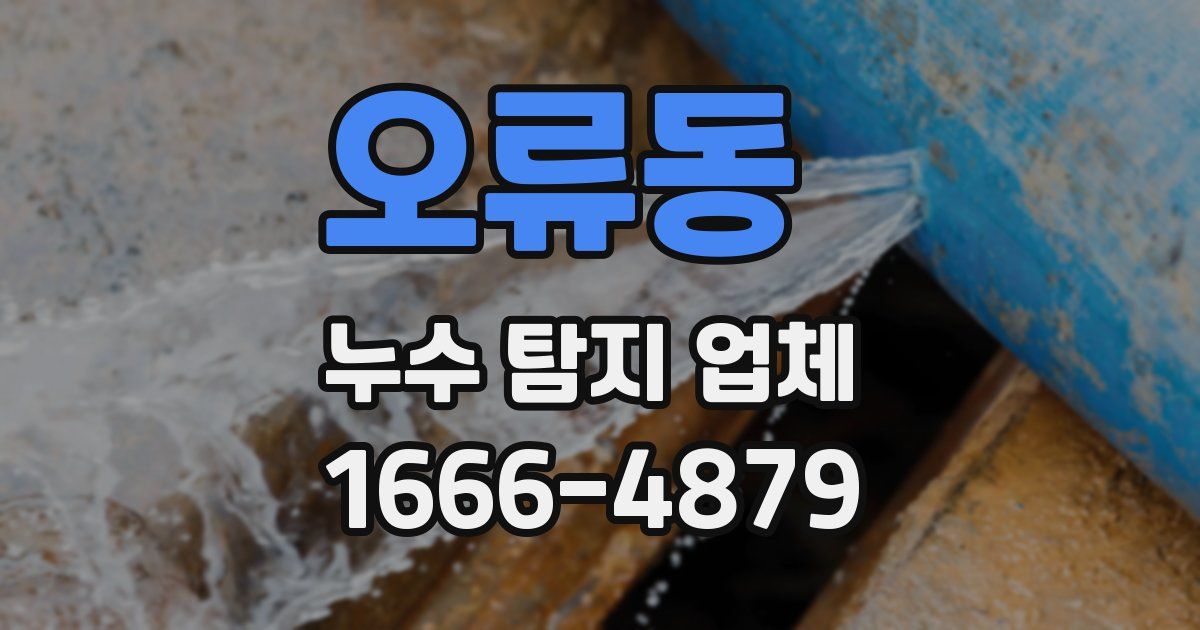 오류동 누수 탐지 업체