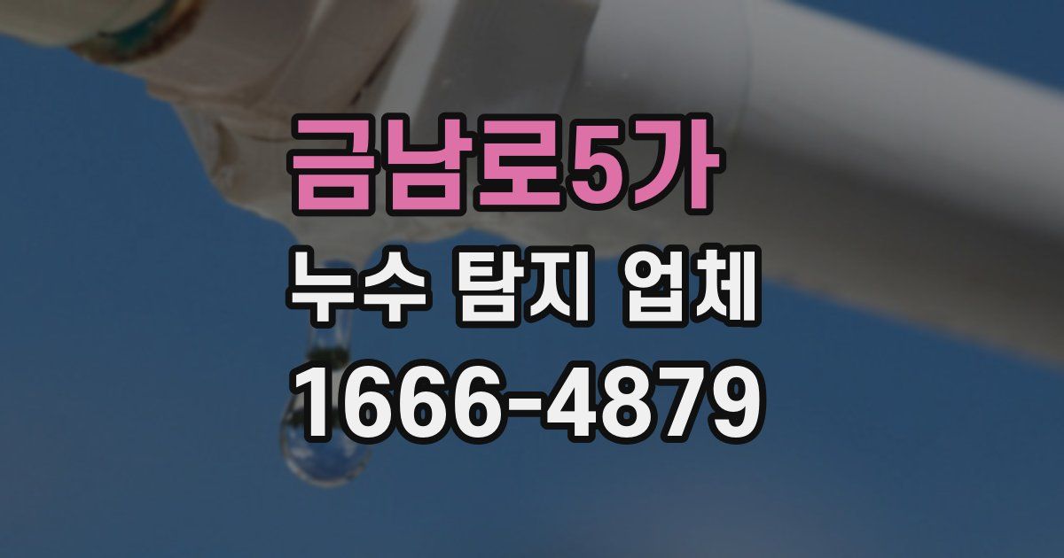 금남로5가 누수 탐지 업체