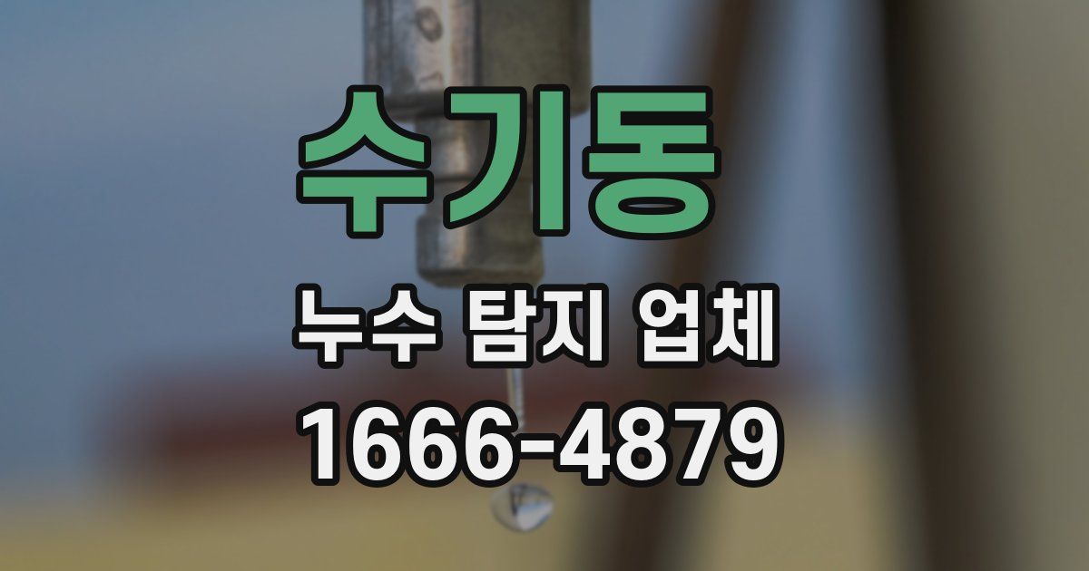 수기동 누수 탐지 업체