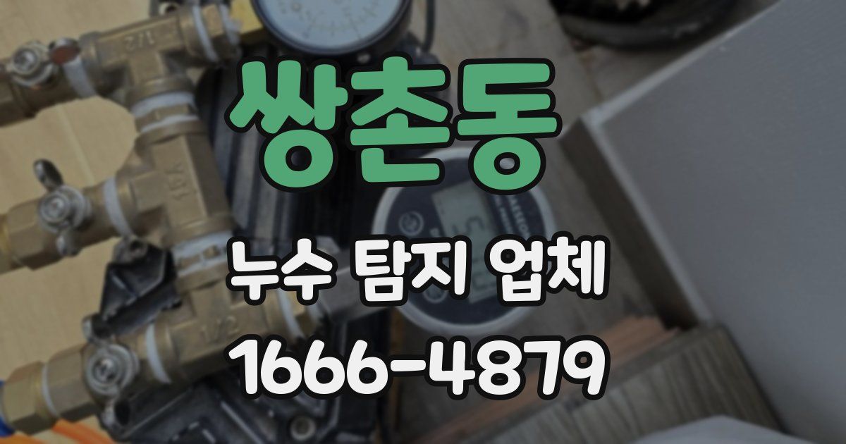 쌍촌동 누수 탐지 업체