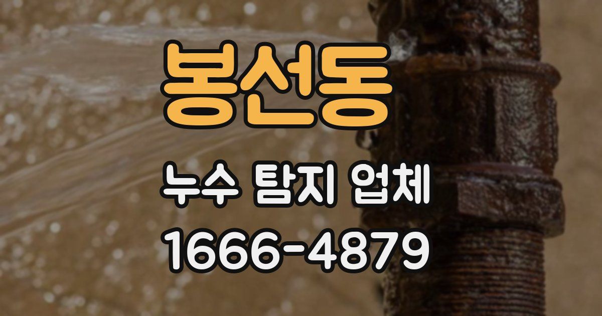 봉선동 누수 탐지 업체