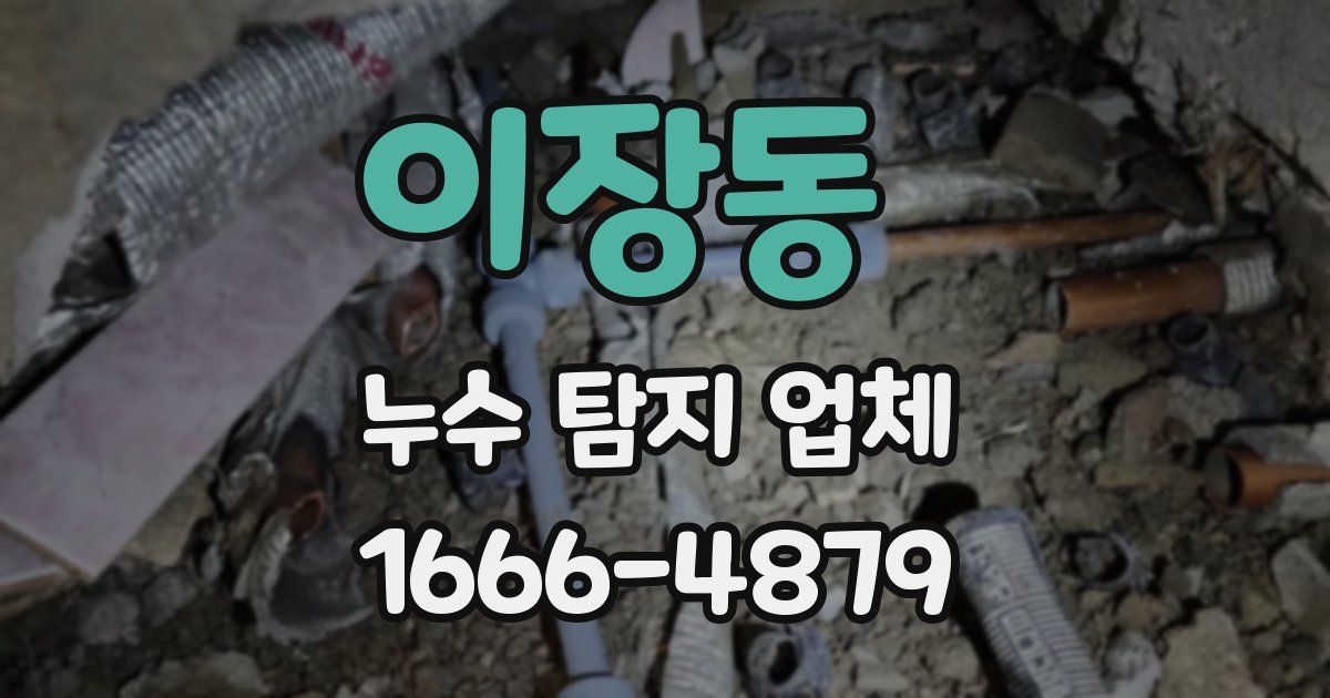 이장동 누수 탐지 업체
