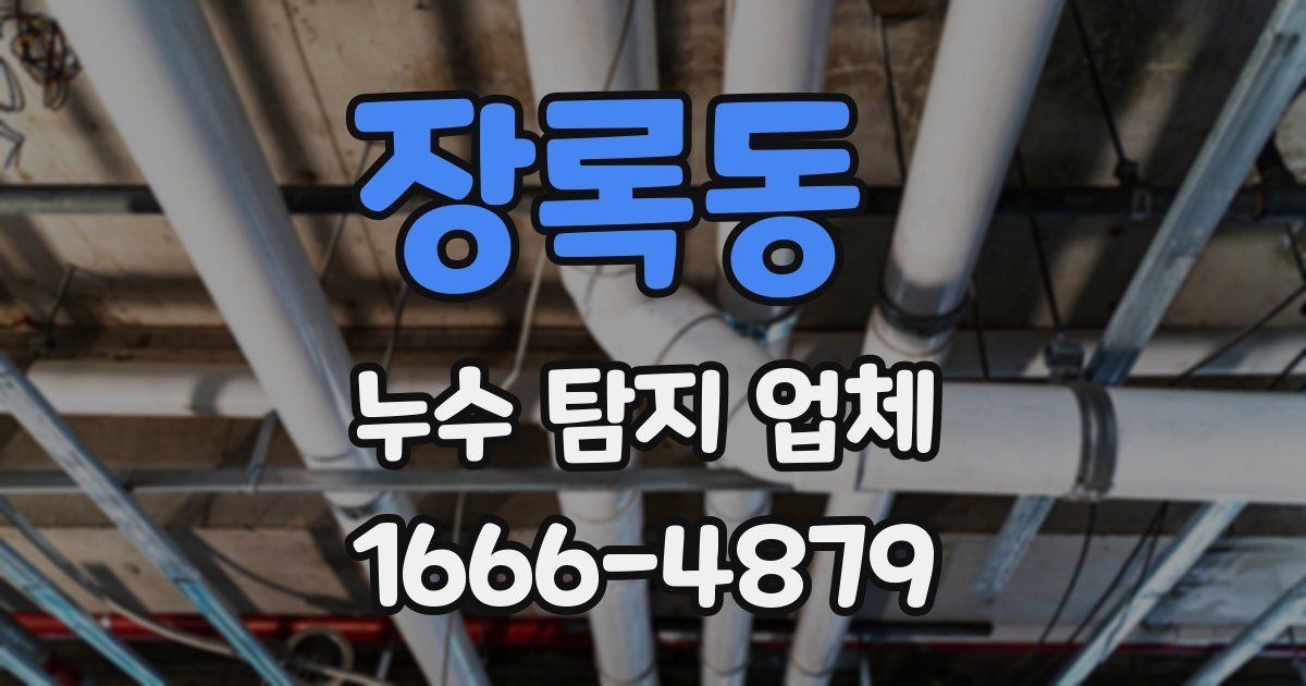 장록동 누수 탐지 업체