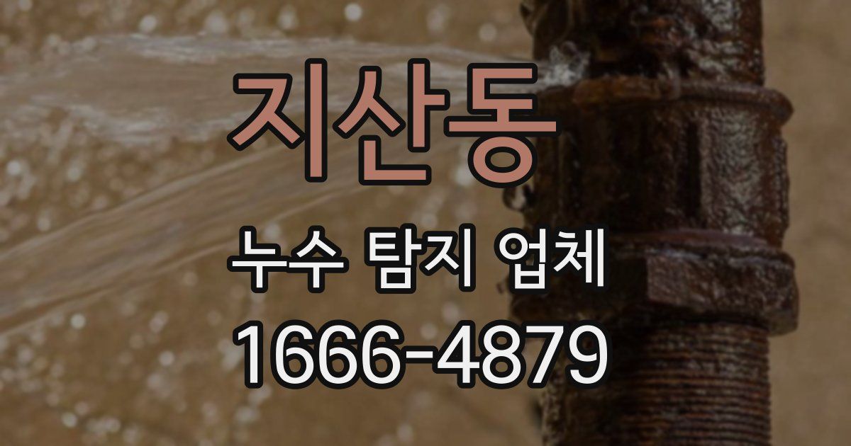 지산동 누수 탐지 업체