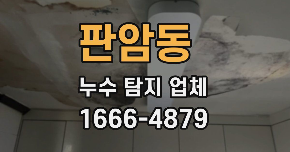 판암동 누수 탐지 업체