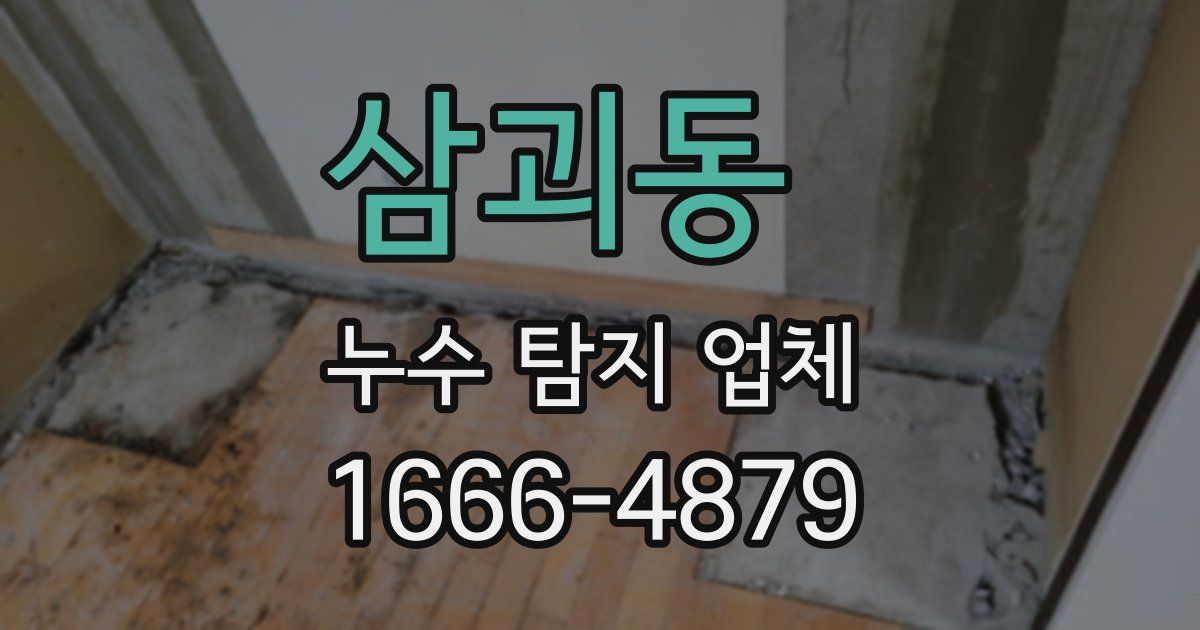 삼괴동 누수 탐지 업체
