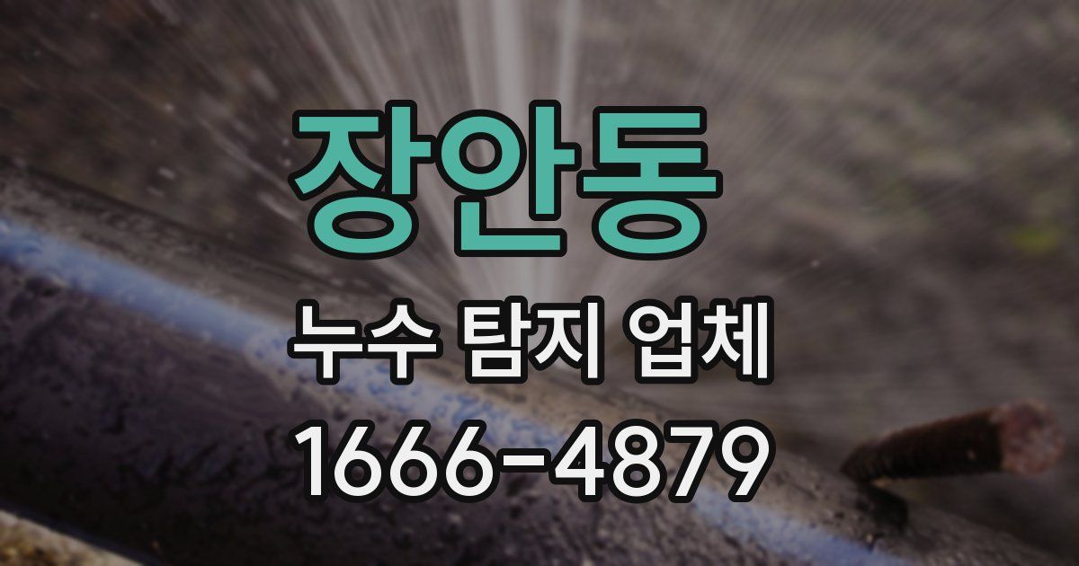 장안동 누수 탐지 업체
